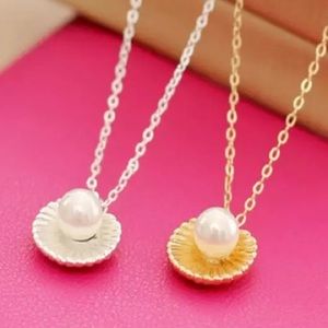 New Gold or silver pear seashell necklace